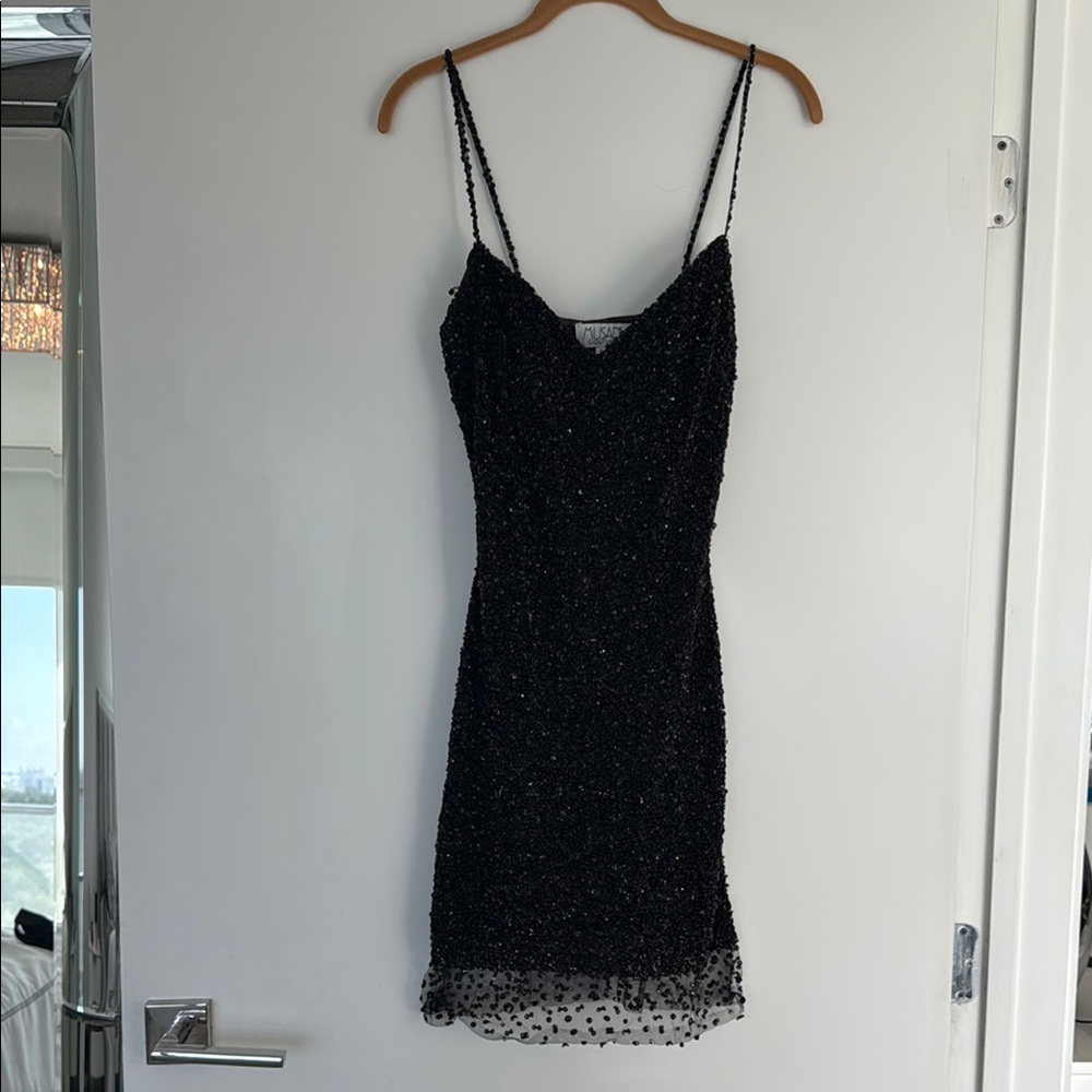 Elegant Black Spaghetti Strap Dress
